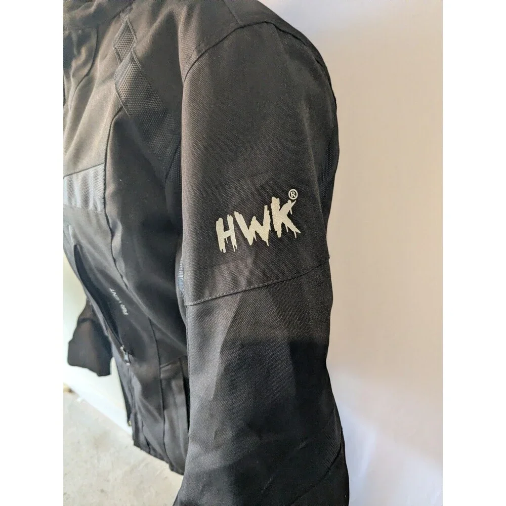 Hawk Womens M Black Textile Motorcycle Riding Jacket Armored Vented Street Bike
